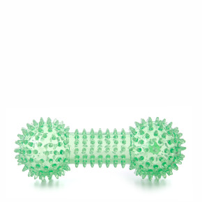 JK TPR - činka s pichliačmi zelená, odolná (gumová) pískacia hračka z termoplastickej gumy