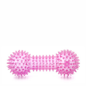 JK TPR - činka s pichliačmi ružová, odolná (gumová) pískacia hračka z termoplastickej gumy